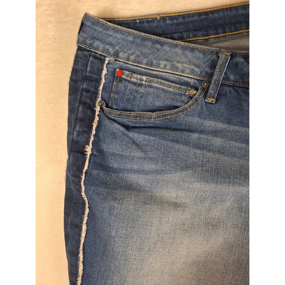 SLINK Curvy Fit Blue Jeans Womens Medium Wash Plus Size 24 Frayed 46x27 Ankle - Picture 5 of 14